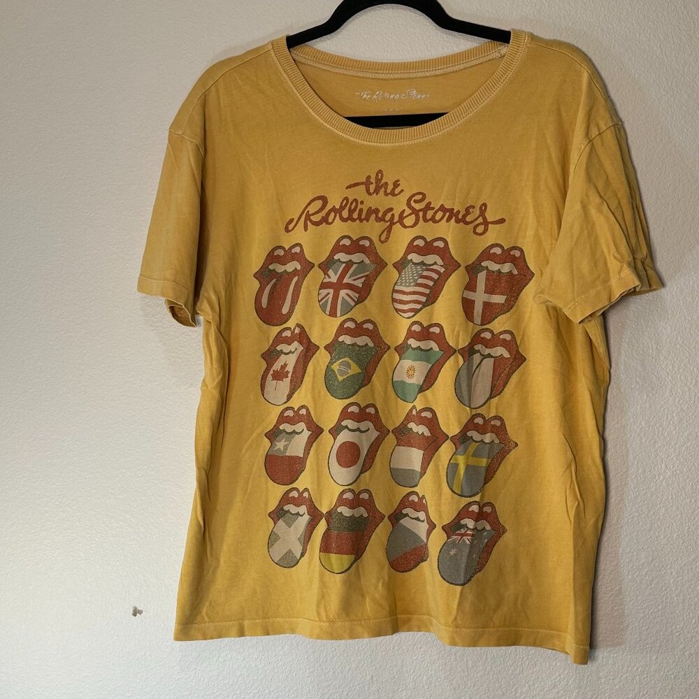 The Rolling Stones Yellow Tongue Graphic T-Shirt .
